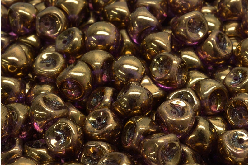 Mushroom Button Beads Crystal Luster Violet Full Coated (00030-14496), Glass, Czech Republic