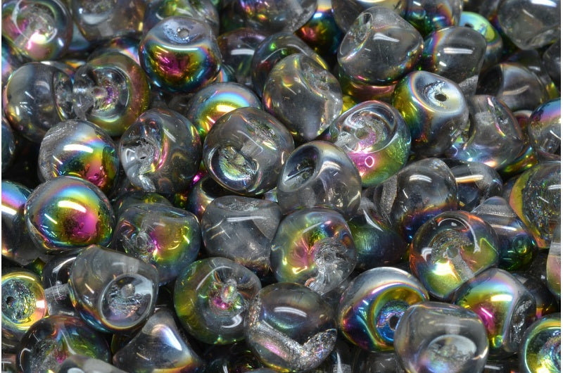 Mushroom Button Beads, Crystal 28137 (00030-28137), Glass, Czech Republic