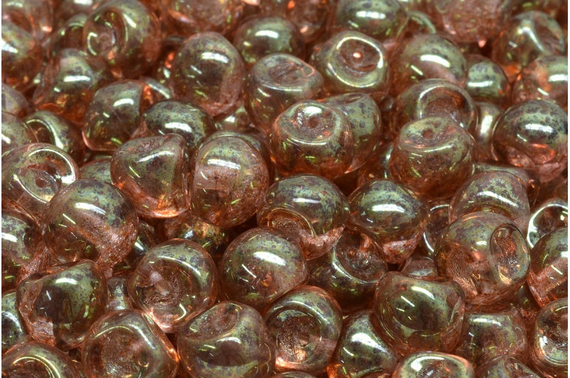 Mushroom Button Beads, Crystal Terracotta Red (00030-15495), Glass, Czech Republic