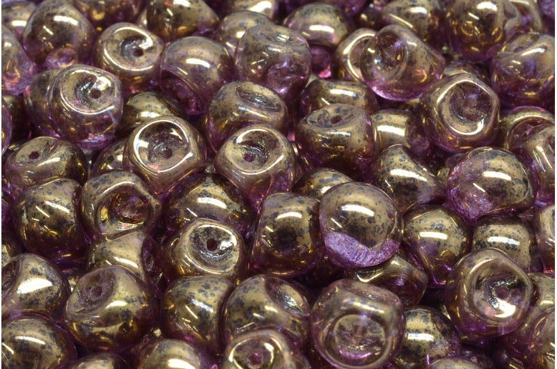 Mushroom Button Beads, Crystal Terracotta Violet (00030-15496), Glass, Czech Republic