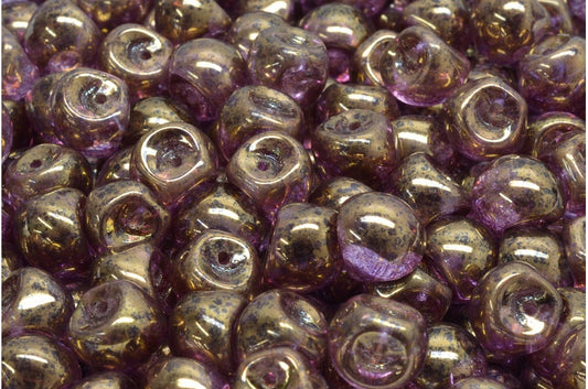 Mushroom Button Beads, Crystal Terracotta Violet (00030-15496), Glass, Czech Republic