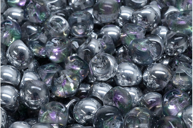 Mushroom Button Beads, Crystal 26536 (00030-26536), Glass, Czech Republic