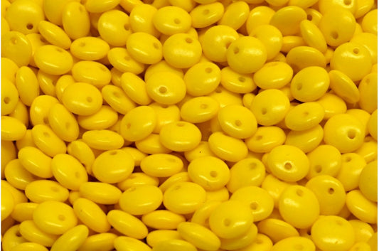 レンズ豆ビーズ、ホワイトオパール 33045 (02020-33045)、ガラス、チェコ共和国