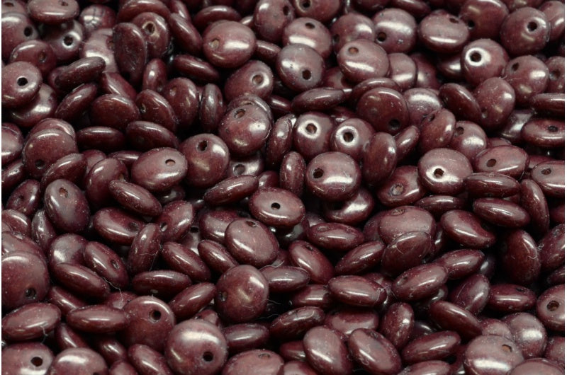 レンズ豆ビーズ、ホワイトオパール 33270 (02020-33270)、ガラス、チェコ共和国