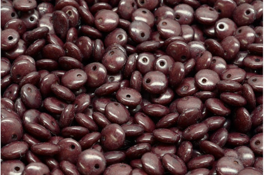 レンズ豆ビーズ、ホワイトオパール 33270 (02020-33270)、ガラス、チェコ共和国