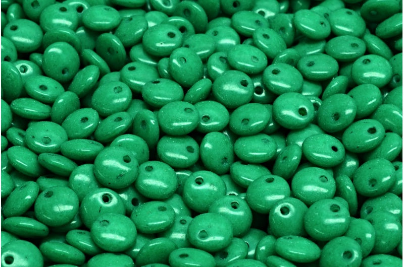 レンズ豆ビーズ、ホワイトオパール 33272 (02020-33272)、ガラス、チェコ共和国