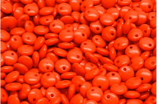 レンズ豆ビーズ、ホワイトオパール 35276 (02020-35276)、ガラス、チェコ共和国