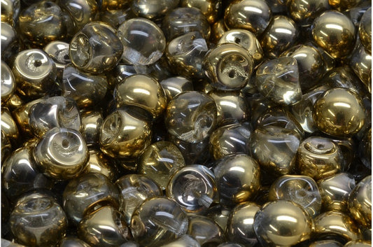 Mushroom Button Beads, Crystal Gold (00030-26441), Glass, Czech Republic
