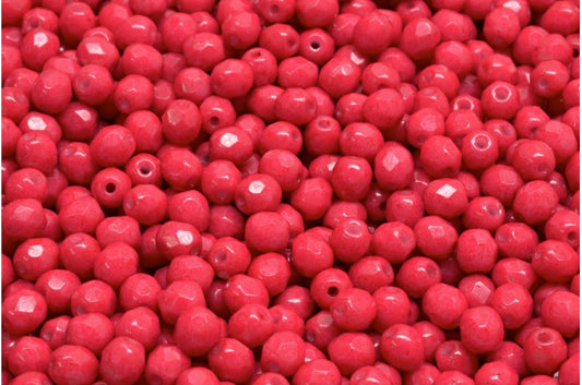 ファセットビーズ ラウンド チョークホワイト 33274 (03000-33274)、ボヘミアクリスタルガラス、チェコ共和国