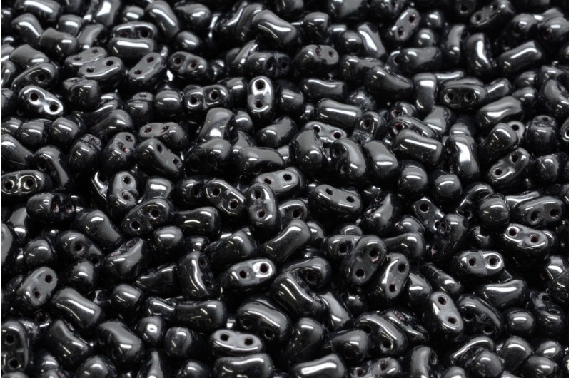 Bi-Bo Beads Black (23980), Glass, Czech Republic