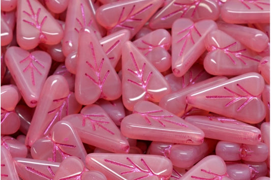 ハートリーフビーズ、オパールピンク 43807 (71010-43807)、ガラス、チェコ共和国