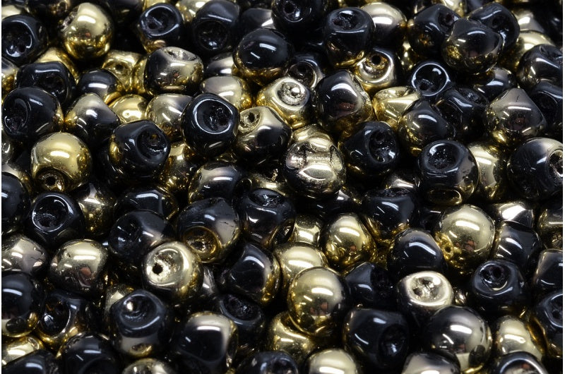 Mushroom Button Beads, Black Gold (23980-26441), Glass, Czech Republic