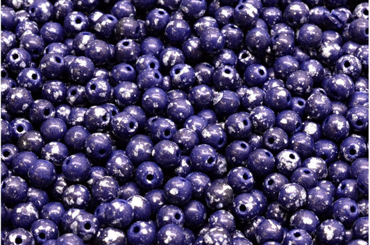 圆形 Druck 珠子 4 毫米，不透明蓝色 94000 (33400-94000)，玻璃，捷克共和国