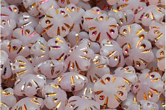 Folklore Flower Beads, R0231 Sliperit Full (2X Side) Matte (R0231-29503-84100), Glass, Czech Republic