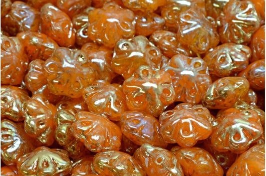 民间传说花珠，橙色毕加索 (R0912-43400)，玻璃，捷克共和国