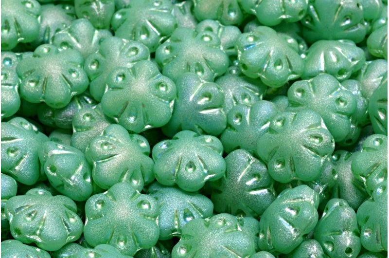 フォークロアフラワービーズ、R0613 マットアブフル（2Xサイド）54322（R0613-84100-28703-54322）、ガラス、チェコ共和国