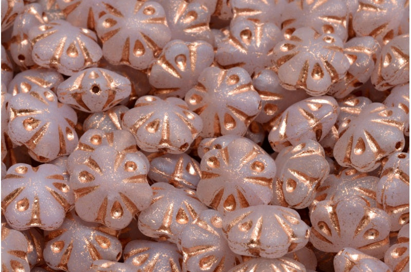 フォークロアフラワービーズ、R0731 マット銅線（R0731-84100-54318）、ガラス、チェコ共和国