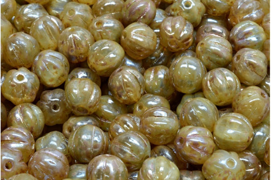 メロンビーズ、36018 ピカソ (36018-43400)、ガラス、チェコ共和国