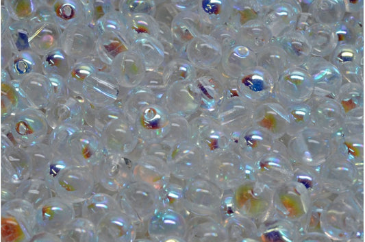 Top Hole Round Beads, Crystal Ab (00030-28701), Glass, Czech Republic