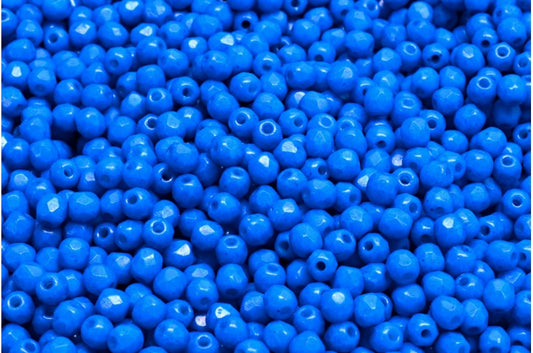 ファセット加工ラウンドビーズ、チョークホワイトサファイアホワイトライン（03000-35036）、ボヘミアクリスタルガラス、チェコ共和国