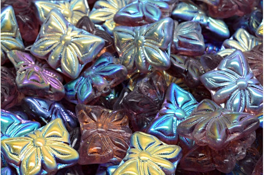 蝴蝶珠，透明浅紫水晶 Ab (20030-28701)，玻璃，捷克共和国