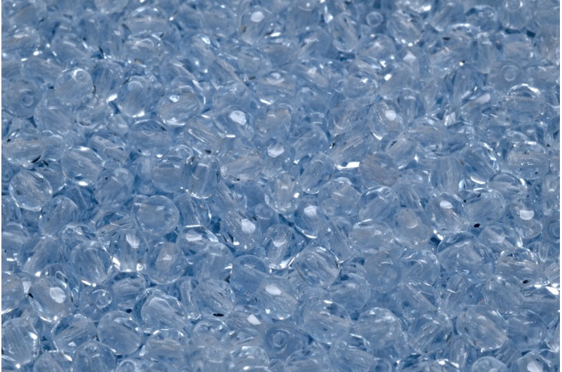 ファセット加工ビーズ ラウンド型 透明ブルー (30000) ボヘミアクリスタルガラス チェコ共和国