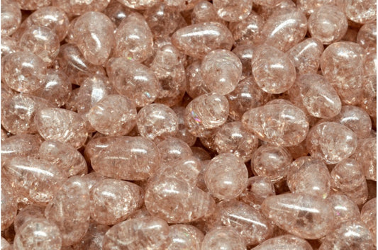 Drop Beads, Crystal Cracked 34303 (00030-85500-34303), Glass, Czech Republic