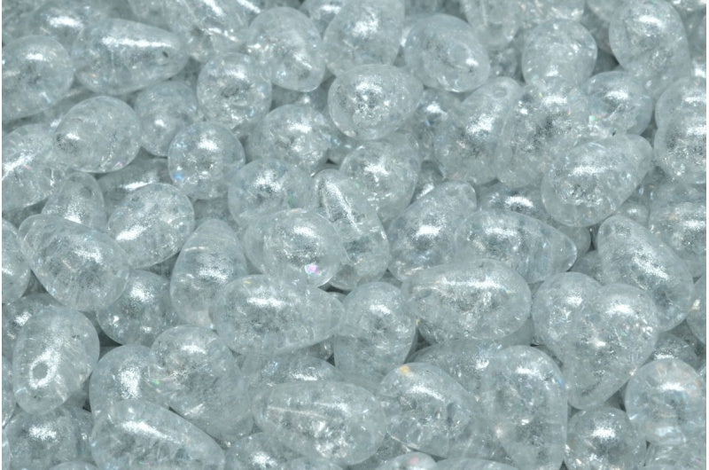 ドロップビーズ、クリスタルクラック 34301 (00030-85500-34301)、ガラス、チェコ共和国