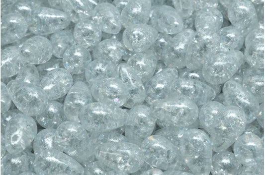 Drop Beads, Crystal Cracked 34301 (00030-85500-34301), Glass, Czech Republic