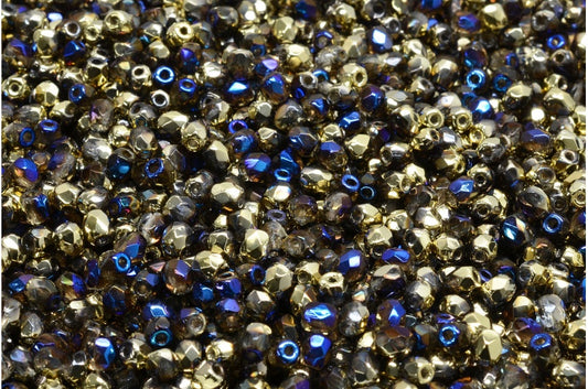 Fire Polished Faceted Beads Round, Crystal 98548 (00030-98548), Bohemia Crystal Glass, Czech Republic