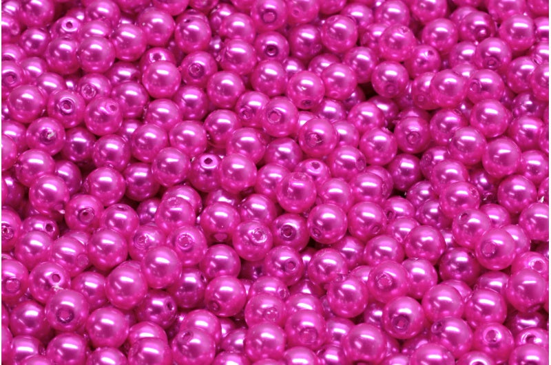 Round Druck Beads 4mm, White 70495 (02010-70495), Glass, Czech Republic