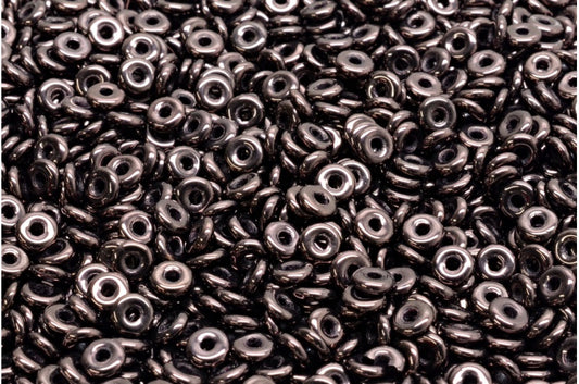 Spacer O-bead Demi Round Beads, Schwarz Lila (23980-15726), Glas, Tschechische Republik