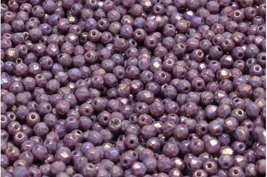 Fire Polished Faceted Beads Round, Chalk White Vega Iris (03000-15781), Bohemia Crystal Glass, Czech Republic