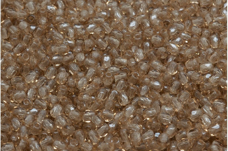 Fire Polished Faceted Beads Round, Transparent Orange (10040), Bohemia Crystal Glass, Czech Republic