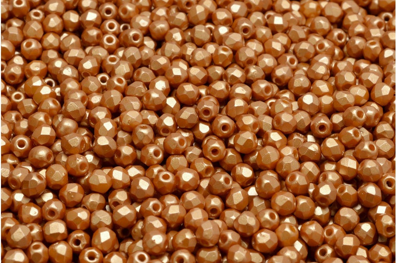 ファイアポリッシュファセットビーズラウンド、ホワイト 25003 (02010-25003)、ボヘミアクリスタルガラス、チェコ共和国