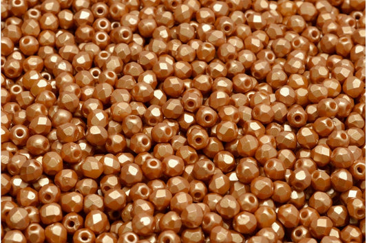 ファイアポリッシュファセットビーズラウンド、ホワイト 25003 (02010-25003)、ボヘミアクリスタルガラス、チェコ共和国