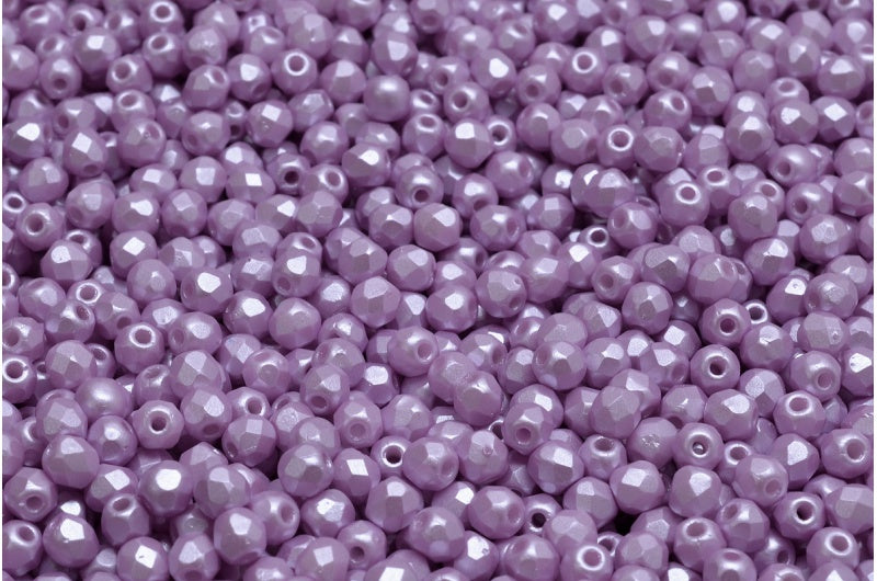 ファセット加工ビーズ ラウンド ホワイト 25011 (02010-25011)、ボヘミアクリスタルガラス、チェコ共和国