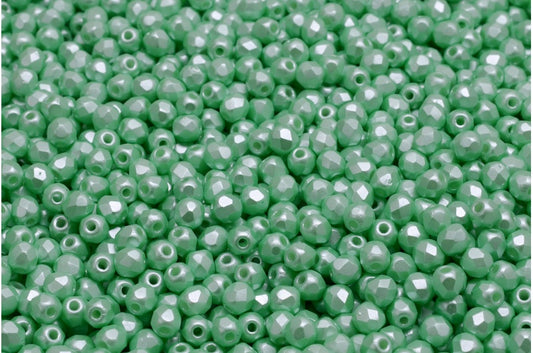 ファセット加工ビーズ ラウンド ホワイト 25025 (02010-25025)、ボヘミアクリスタルガラス、チェコ共和国