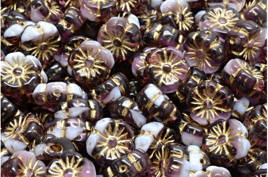 マロウフラワー、6208 ゴールドライン (06208-54302)、ガラス、チェコ共和国