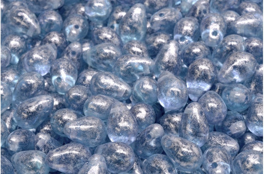 ドロップビーズ、透明アクア透明ライトアメジスト34301（60000-20500-34301）、ガラス、チェコ共和国