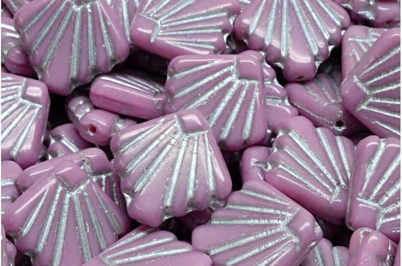 Diafan-Perlen, undurchsichtiges rosa Silber gefüttert (74020-54301), Glas, Tschechische Republik