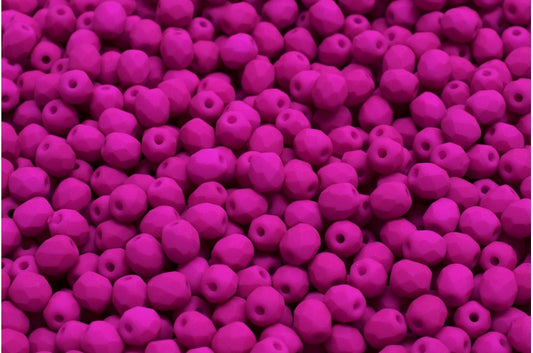 ファセット加工ラウンドビーズ、ホワイトネオンダークパープル（02010-25125）、ボヘミアクリスタルガラス、チェコ共和国