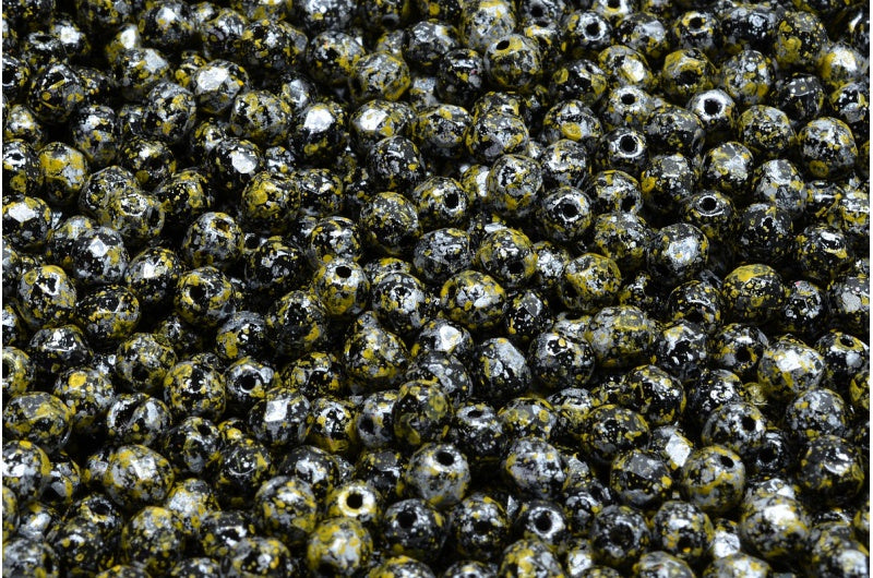 Fire Polished Faceted Beads Round, Black 45701 (23980-45701), Bohemia Crystal Glass, Czech Republic