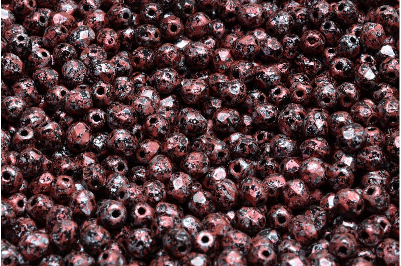 Fire Polished Faceted Beads Round, Black 45705 (23980-45705), Bohemia Crystal Glass, Czech Republic