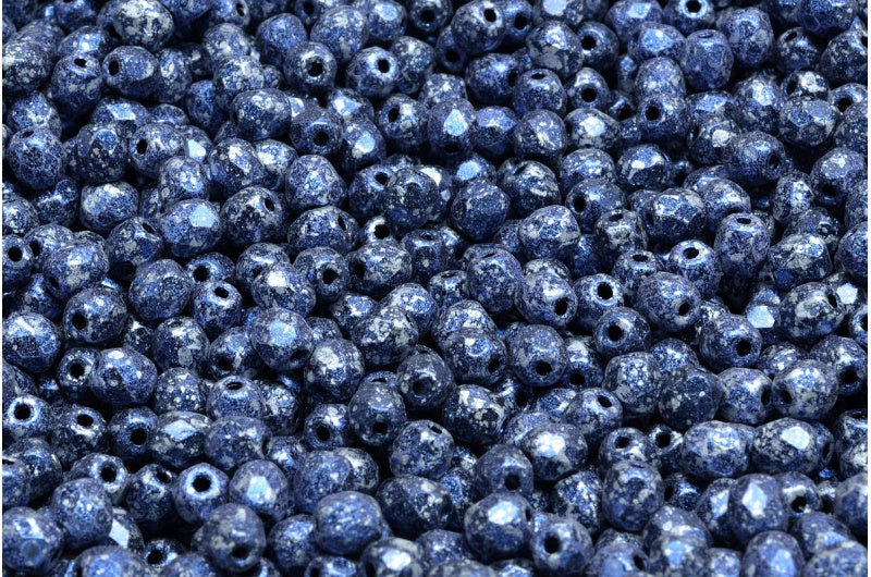 ファセット加工ビーズ ラウンド、ブラック 45706 (23980-45706)、ボヘミアクリスタルガラス、チェコ共和国