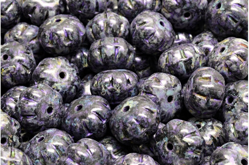 パンプキンビーズ、ブラック 65328 (23980-65328)、ガラス、チェコ共和国