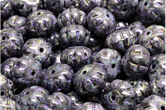 パンプキンビーズ、ブラック 65328 (23980-65328)、ガラス、チェコ共和国