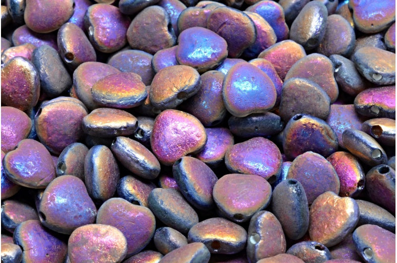 Heart Beads Crystal Etched Sliperit Full (2X Side) (00030-etch-29503), Glass, Czech Republic