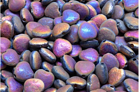 Heart Beads Crystal Etched Sliperit Full (2X Side) (00030-etch-29503), Glass, Czech Republic