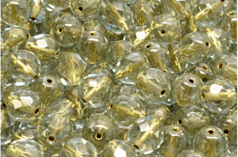 Faceted Fire Polished Round Beads, Crystal 68106 (00030-68106), Glass, Czech Republic